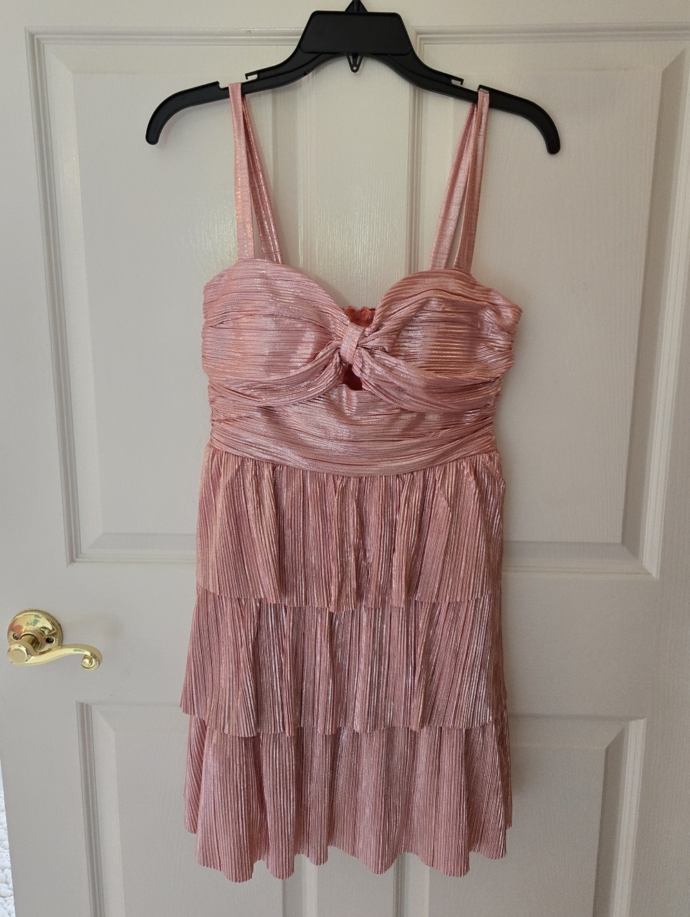 NWT Honey And Rosie Metallic Pink Formal Dress - Medium